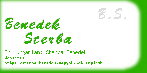 benedek sterba business card